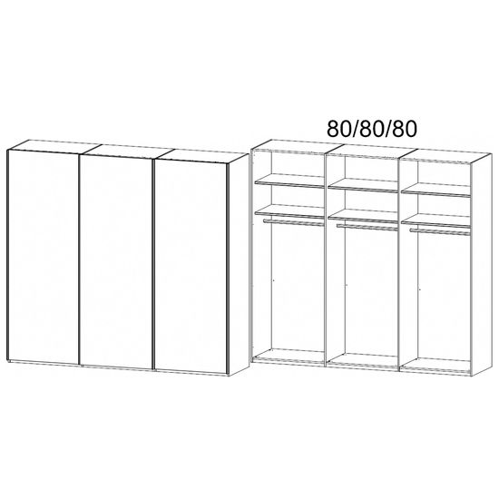 Rauch Taro 242cm 3 Door Sliding Wardrobe - Champagne