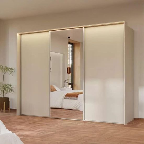 Rauch Taro 301cm 3 Door Sliding Wardrobe with Mirror - Champagne