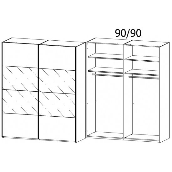 Rauch Filo 181cm 2 Door Sliding Wardrobe with Mirror - Graphite