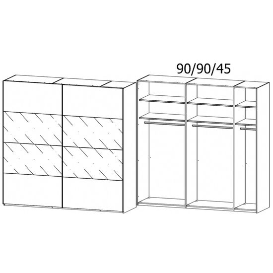 Rauch Filo 226cm 2 Door Sliding Wardrobe with Mirror - Alpine White