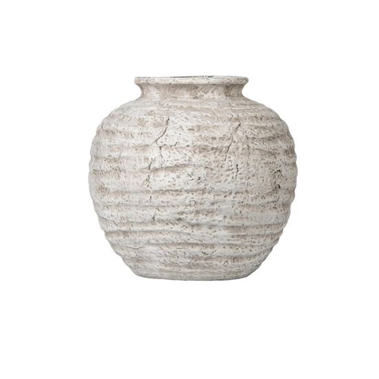 Handmade Antique White Terracotta Pot