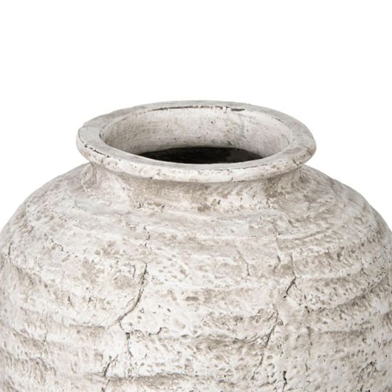 Handmade Antique White Terracotta Pot