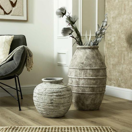 Handmade Antique White Terracotta Pot