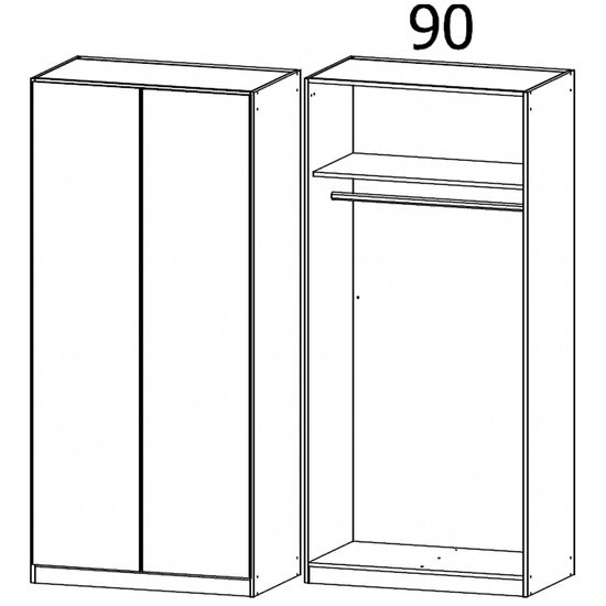 Rauch Ontario 91cm 2 Door Wardrobe - Alpine White