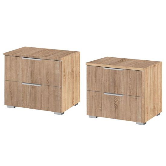 Rauch Alabama 2 Drawer Bedside Cabinet - Set of 2 - Sonoma Oak
