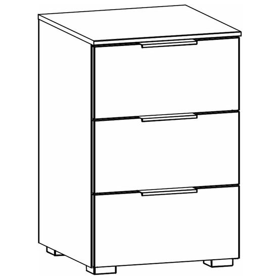 Rauch Alabama 3 Drawer Bedside Cabinet - Metallic Dark Grey