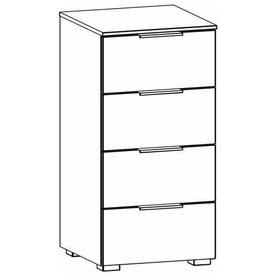 Rauch Alabama 4 Drawer Narrow Chest - Metallic Dark Grey