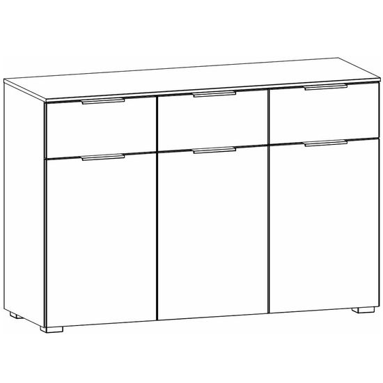 Rauch Alabama 3 Door Medium Sideboard - 120cm - Artisan Oak