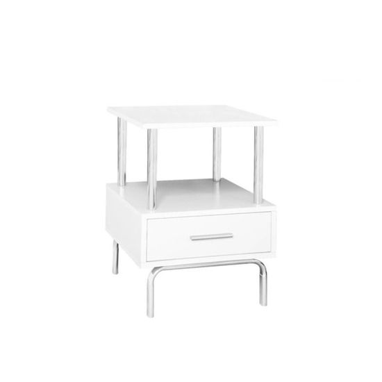 Charlotte White 1 Drawer Bedside Table