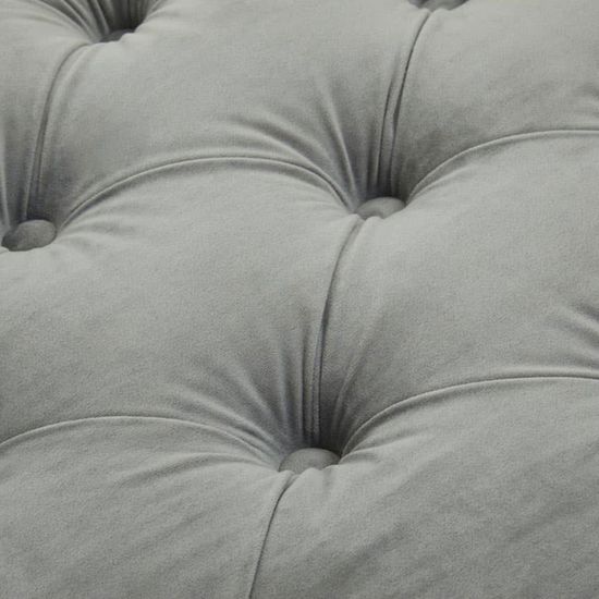 Alea Grey Velvet Fabric Hall Bench