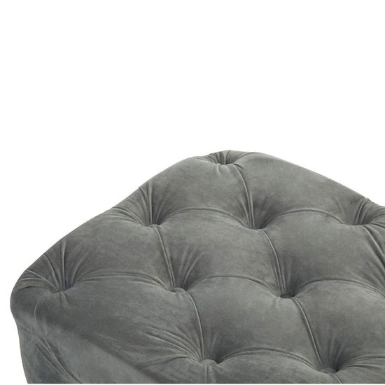 Alea Grey Velvet Fabric Hall Bench