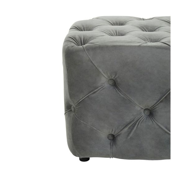 Alea Grey Velvet Fabric Hall Bench