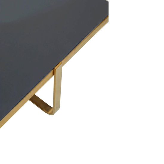 Alana Black Glass and Gold Square Coffee Table