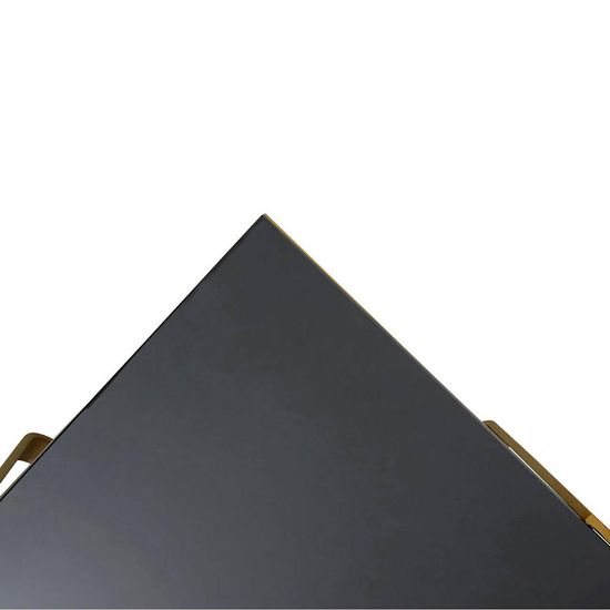 Alana Black Glass and Gold Square Coffee Table