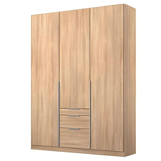 Rauch Alabama 136cm 3 Door Wardrobe with Drawer - Sonoma Oak