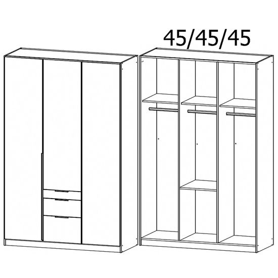 Rauch Alabama 136cm 3 Door Wardrobe with Drawer - Sonoma Oak