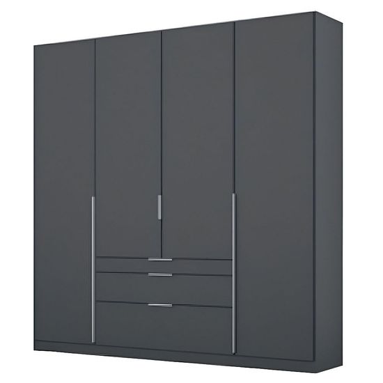 Rauch Alabama 181cm 4 Door Wardrobe with Drawer - Metallic Dark Grey