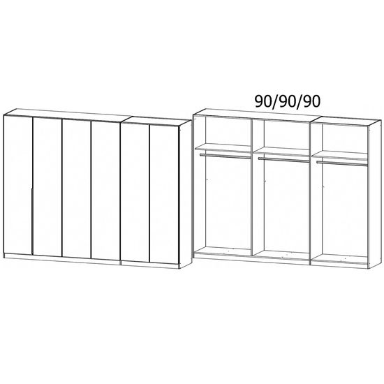 Rauch Alabama 271cm 6 Door Wardrobe - Sonoma Oak