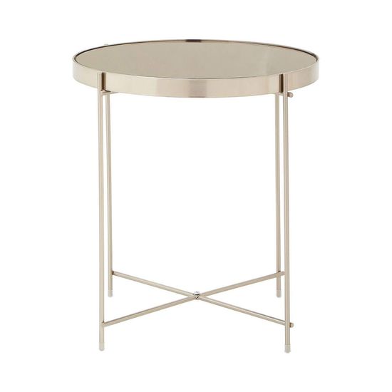 Allure Grey Mirrored Round Side Table