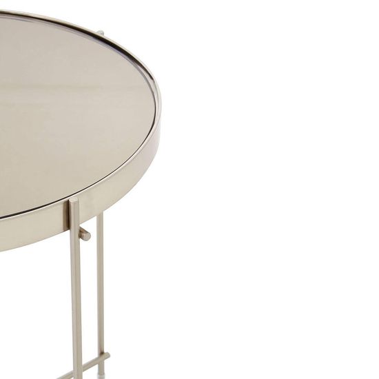 Allure Grey Mirrored Round Side Table