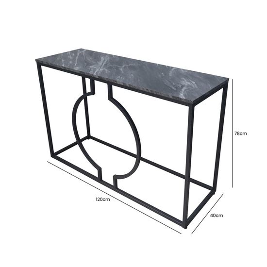 Alora Marble Effect and Metal Console Table
