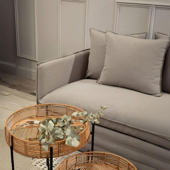 Antibes Grey Fabric 3 Seater Sofa