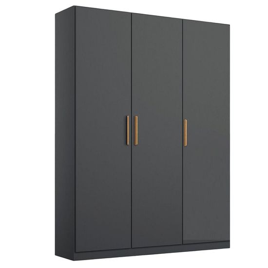 Rauch Skandi 136cm 3 Door Wardrobe - Metallic Dark Grey