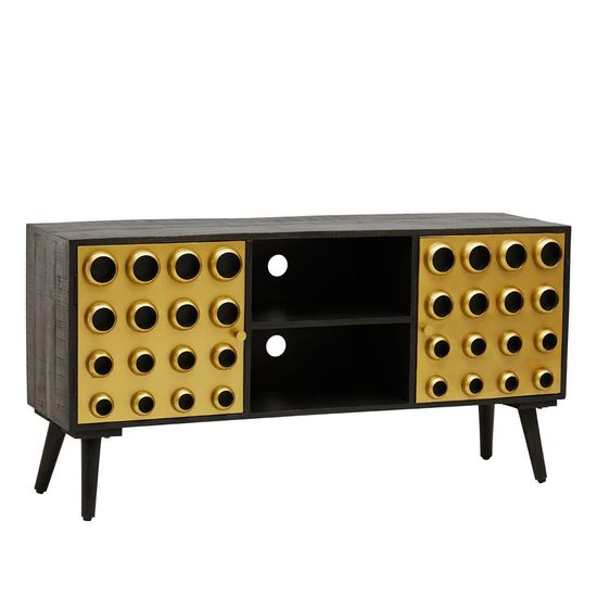 Arti Black Mango Wood 2 Door TV Unit