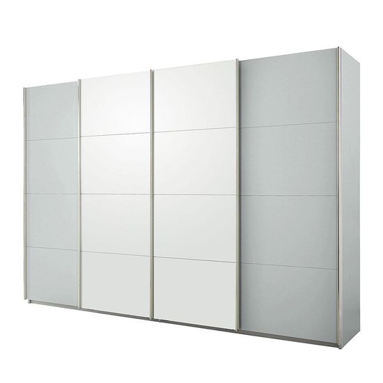 Rauch Syncrono 316cm 4 Door Sliding Wardrobe - Silk Grey and Alpine White