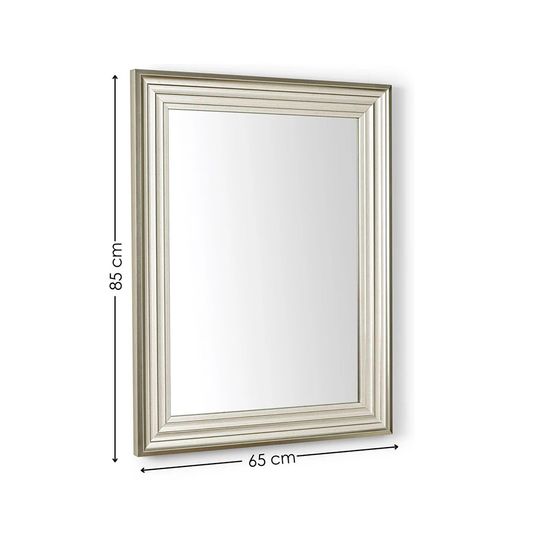 Tokyo Pewter Rectangular Small Wall Mirror - 65cm x 85cm