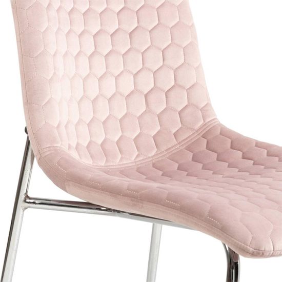 2 x Zula Pink Fabric Dining Chair with Chrome Legs