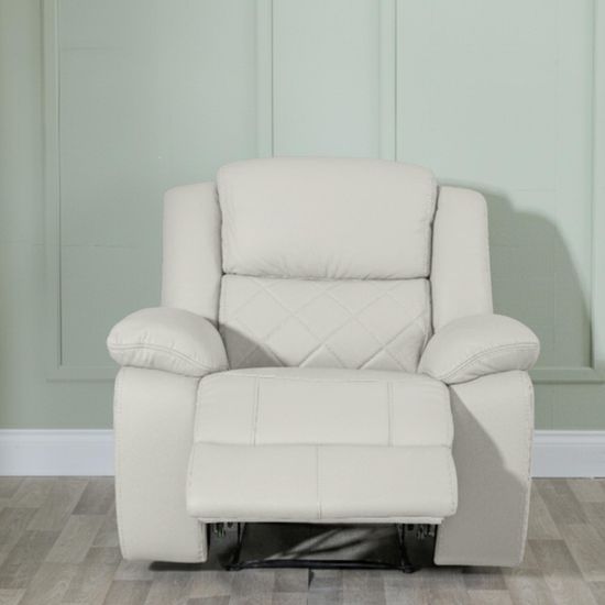 Bentley Cream Leather Recliner Armchair