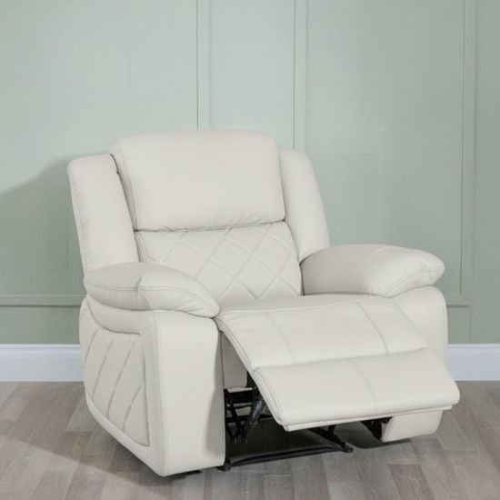 Bentley Cream Leather Recliner Armchair