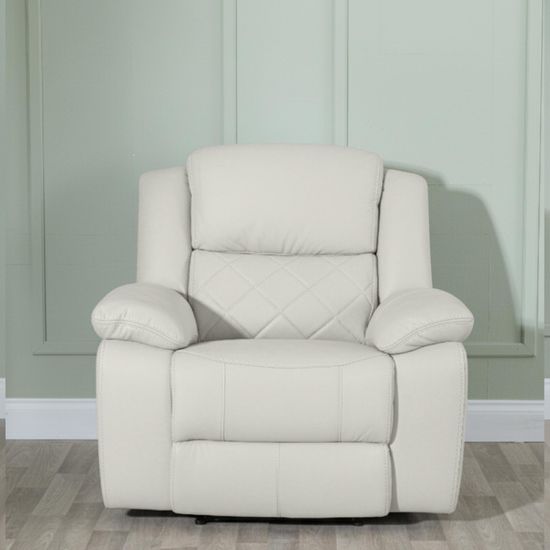 Bentley Cream Leather Recliner Armchair