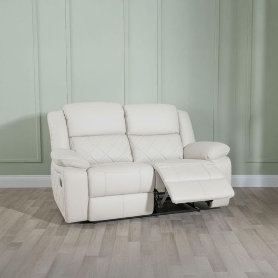 Bentley Cream Leather 2 Seater Recliner Sofa