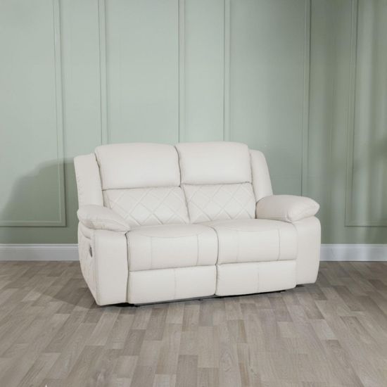 Bentley Cream Leather Recliner Sofa Set