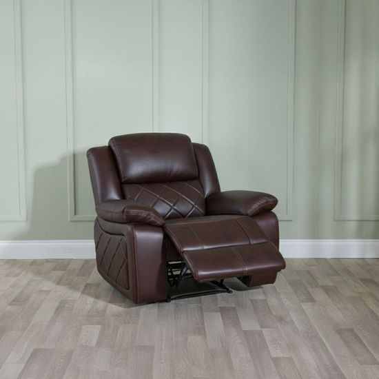 Bentley Brown Leather Recliner Armchair