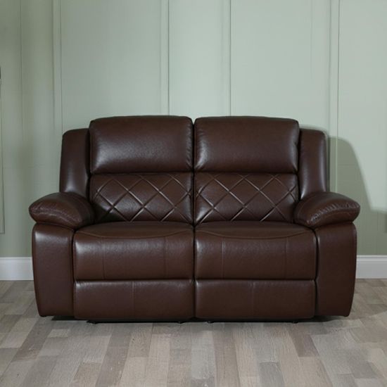 Bentley Brown Leather 2 Seater Recliner Sofa