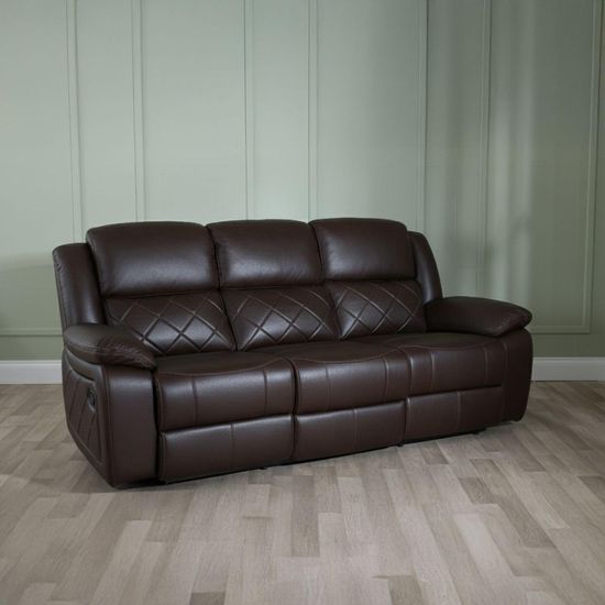 Bentley Brown Leather Recliner Sofa Set