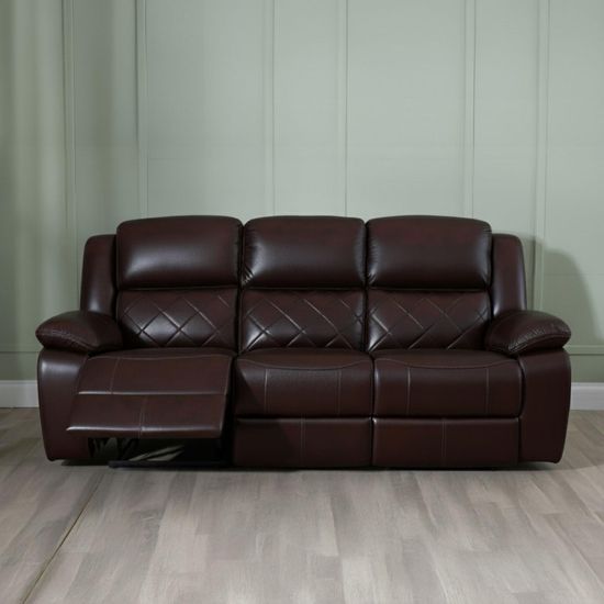 Bentley Brown Leather Recliner Sofa Set