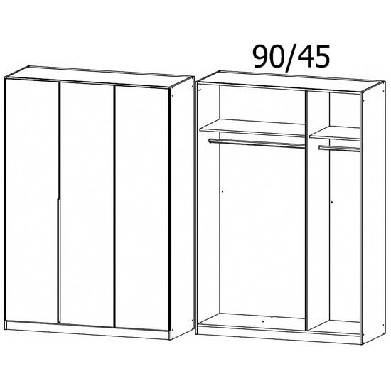 Rauch Texas 136cm 3 Door Wardrobe - Alpine White
