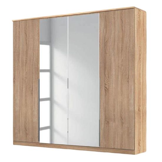 Rauch Texas 181cm 4 Door Wardrobe with Mirror - Sonoma Oak