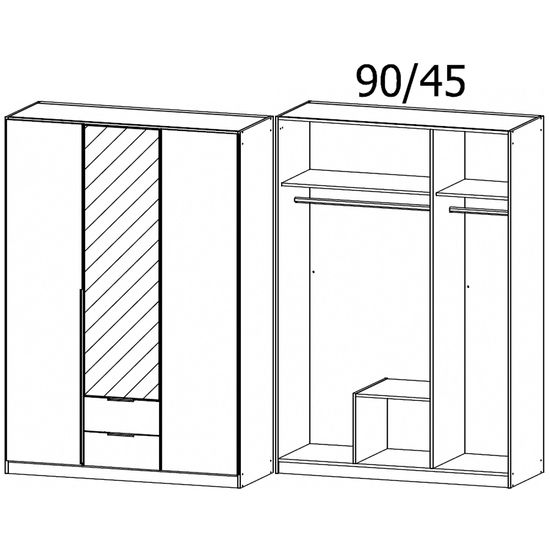 Rauch Texas 136cm 3 Door Combi Wardrobe - Sonoma Oak