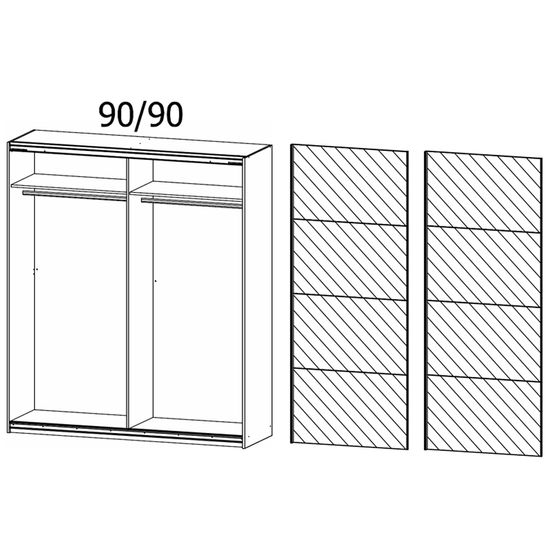 Rauch Quadra 181cm 2 Door Sliding Mirrored Wardrobe - Artisan Oak