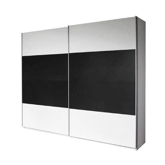 Rauch Quadra 226cm 2 Door Sliding Wardrobe - Alpine White and Metallic Dark Grey