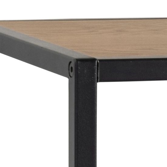 Seaford Oak and Black Metal Wall Mounted Clothes Rack