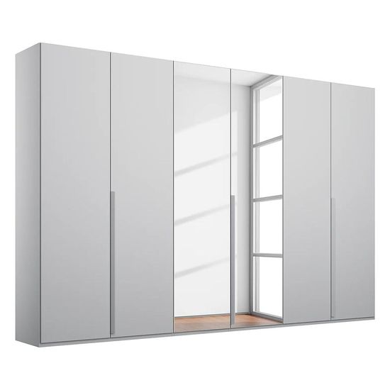 Rauch Purisma 301cm 6 Door Wardrobe with Mirror - Silk Grey