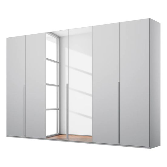 Rauch Purisma 301cm 6 Door Wardrobe with Mirror - Silk Grey