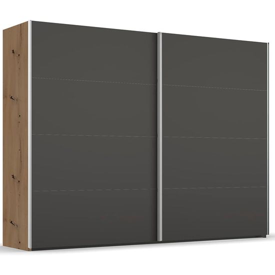 Rauch Beluga Extra 271cm 2 Door Sliding Wardrobe - Artisan Oak and Graphite