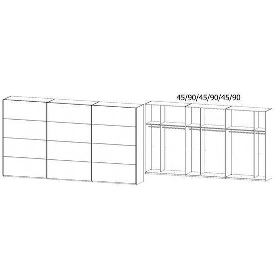 Rauch Beluga Extra 406cm 3 Door Sliding Wardrobe - Graphite and Alpine White